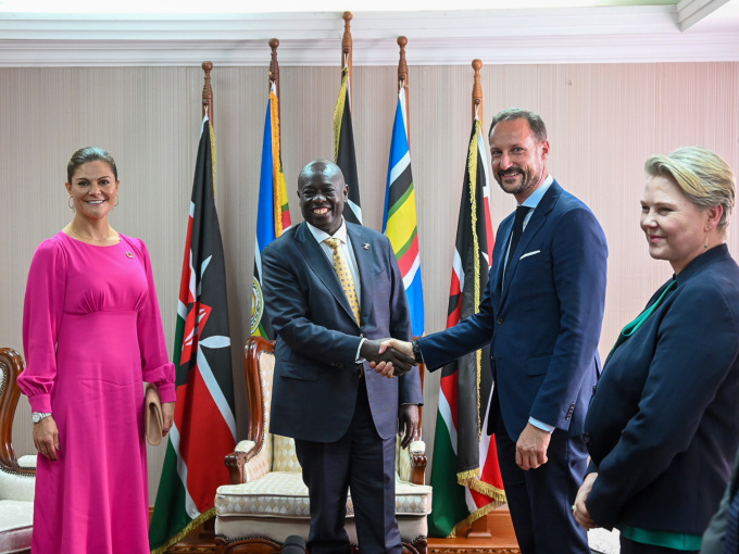 Crown Princess Victoria and Crown Prince Haakon met with Kenyan Deputy President Rigathi Gachagua in Nairobi. Photo: Sven Gj. Gjeruldsen, The Royal Court